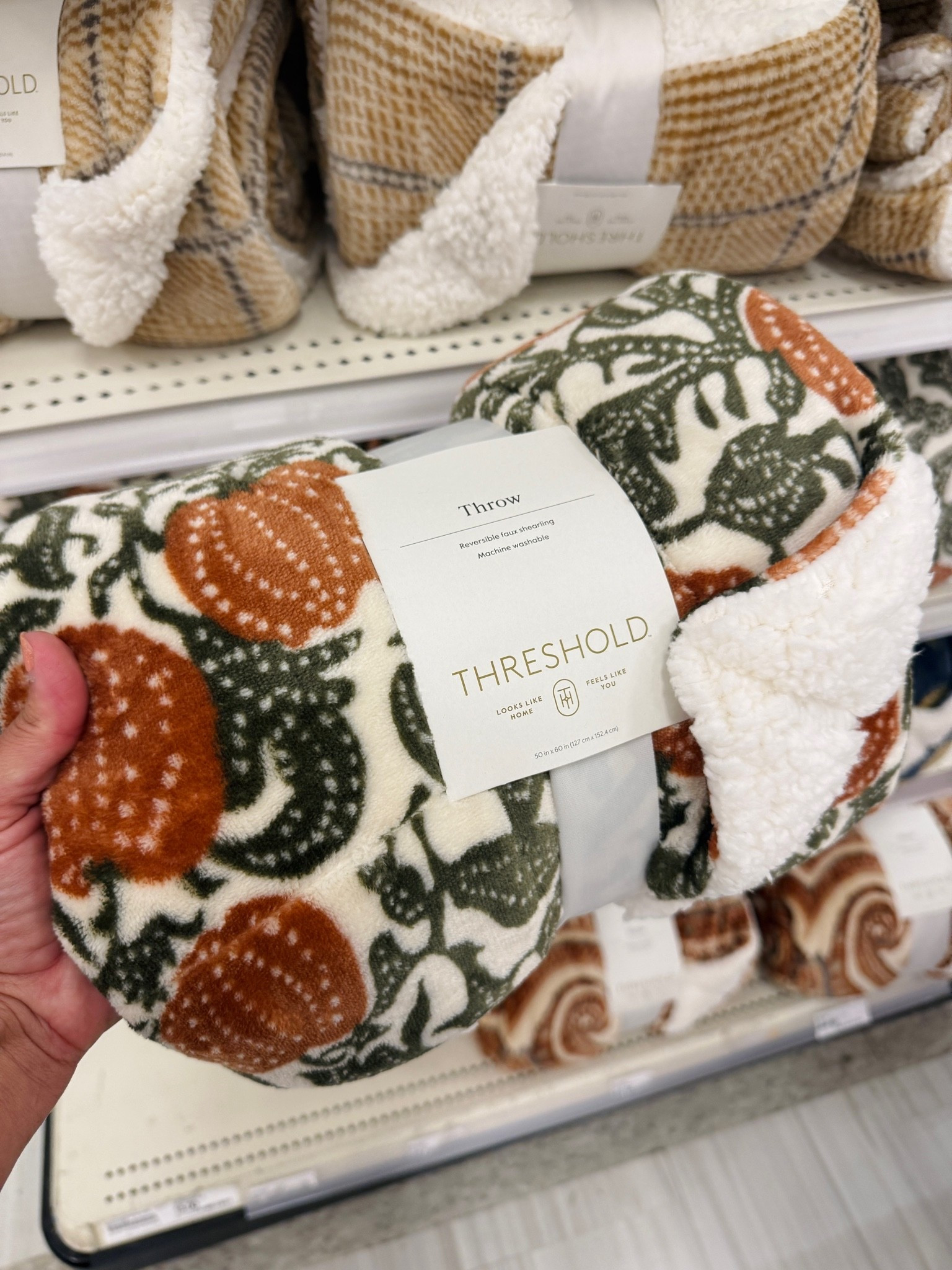 Fall colors Printed Plush Throw Blanket with Faux Shearling Reverse @Target

#LTKHome