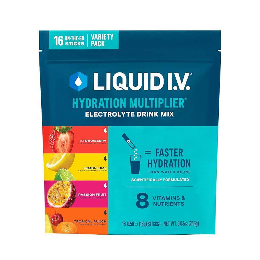 Liquid I.V.® Hydration Multiplier - Variety Pack - Lemon Lime, Passion Fruit, Strawberry, Tropic... | Amazon (US)