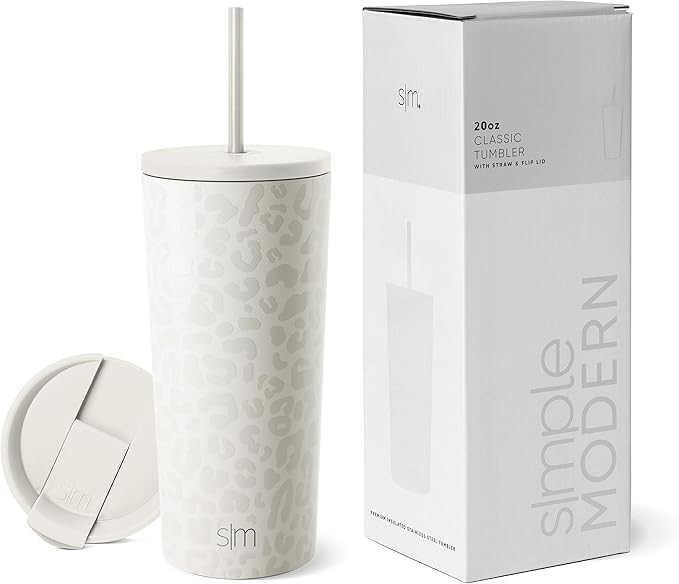 Simple Modern Insulated Tumbler with Lid and Straw | Iced Coffee Cup Reusable Stainless Steel Wat... | Amazon (US)