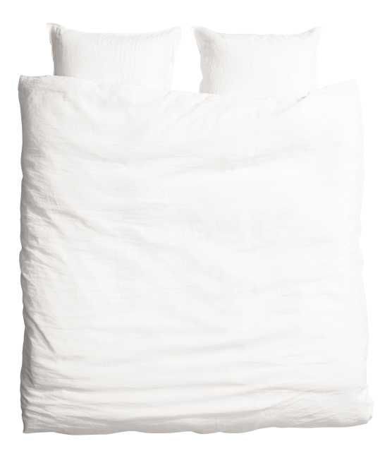 H&M - Washed Linen Duvet Cover Set - White - Home | H&M (US)