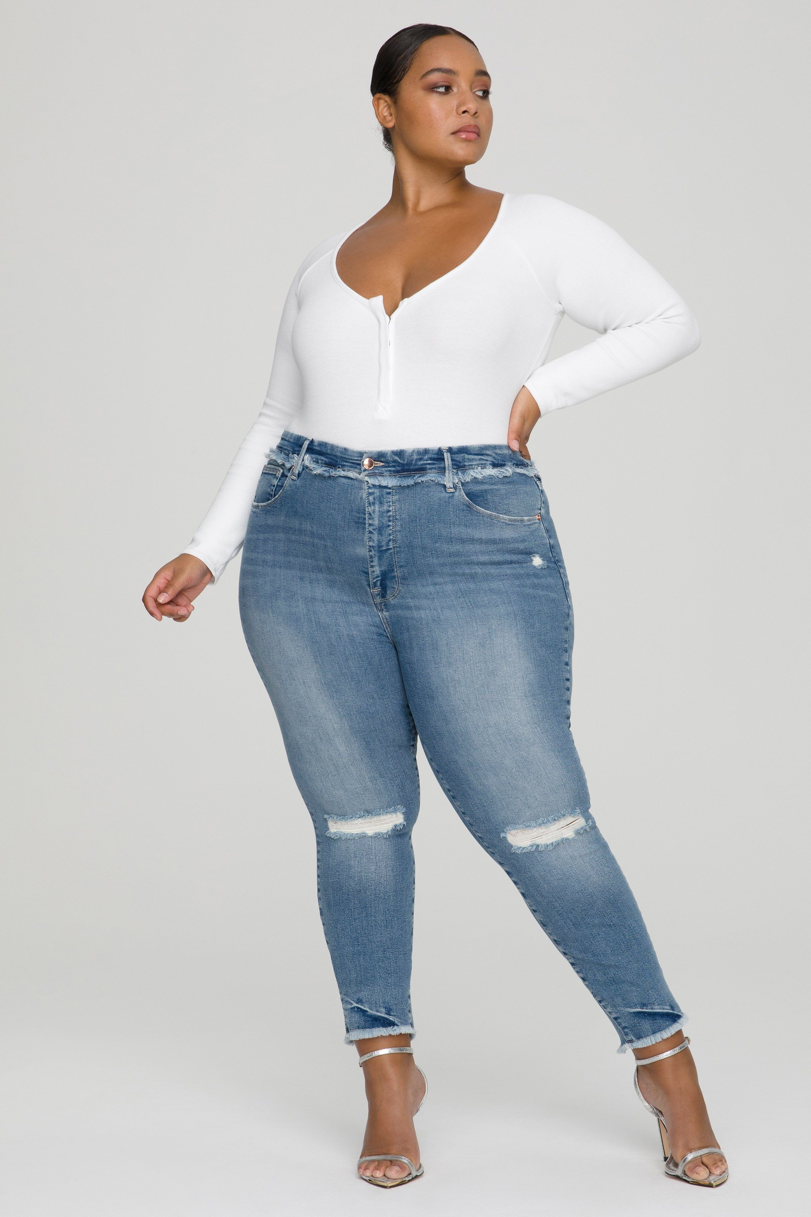 GOOD LEGS UNDER FRAY WAISTBAND | BLUE612 | Good American