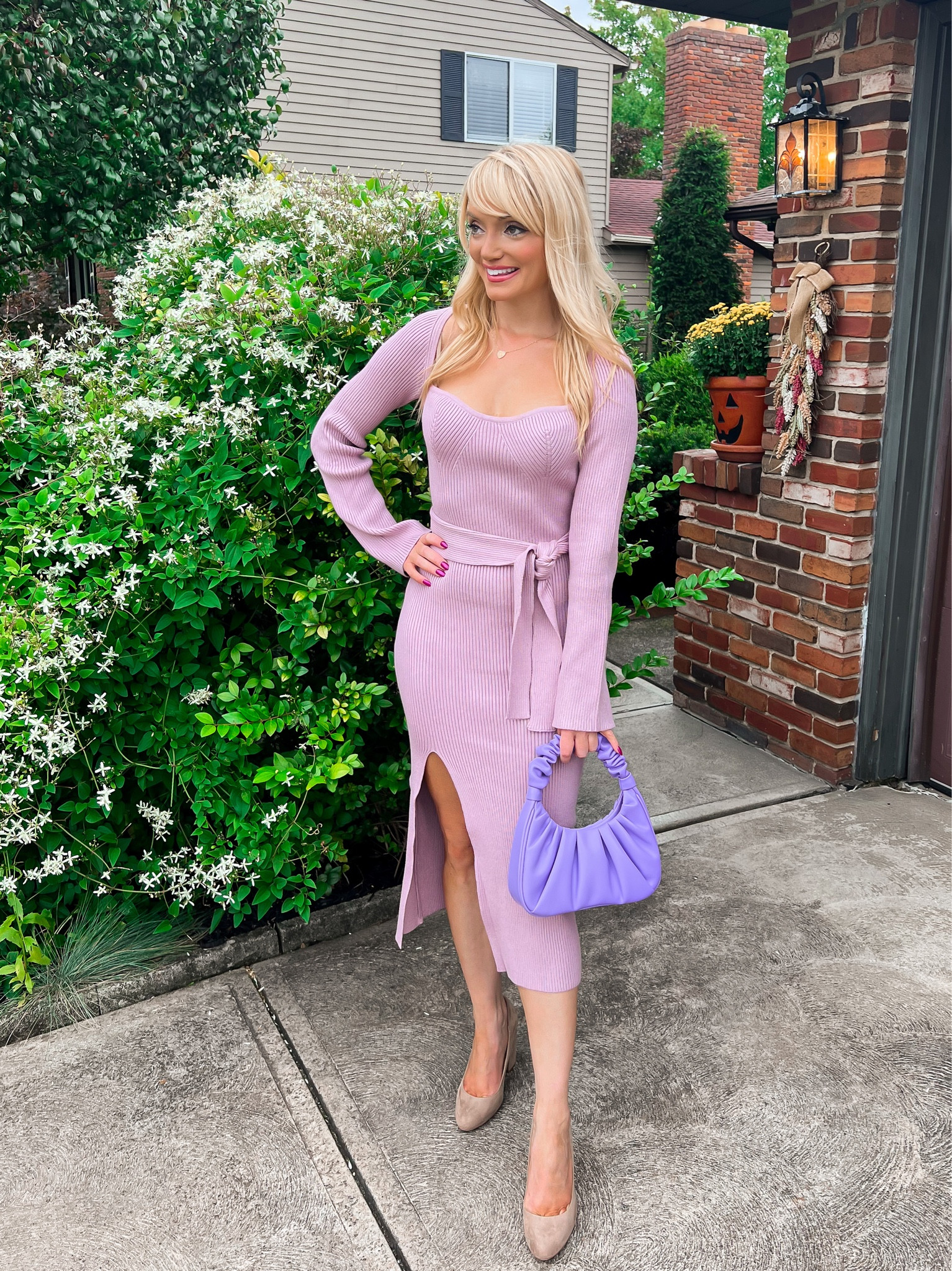 Lavender bodycon midi sweater dress with a 10% off clickable coupon - ruched handle vegan leather bag - fall fashion - fall outfit ideas - sweater dresses - Amazon Fashion - Amazon coupon - Amazon deals - Amazon deal - Amazon Finds

#LTKSeasonal #LTKunder50 #LTKsalealert
