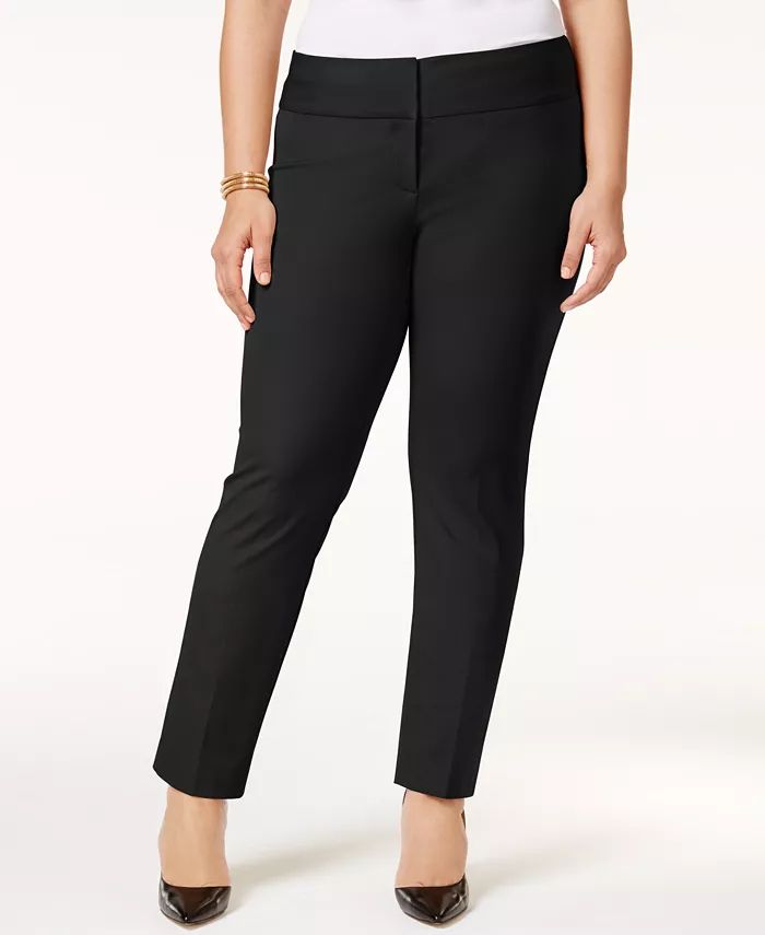 Alfani Plus & Petite Plus Size Slim Tummy-Control Pants, Created for Macy's - Macy's | Macys (US)