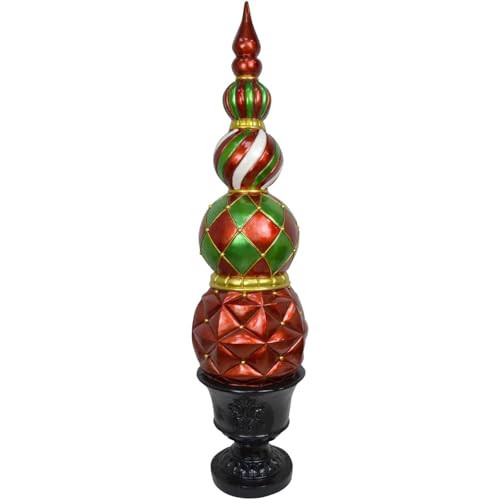 Fraser Hill Farm 4-ft. Christmas Topiary Decoration in Resin Urn, Weather Resistant Christmas Decor for Outdoor and Indoor Use, Porch, Stairway, Fireplace | Amazon (US)