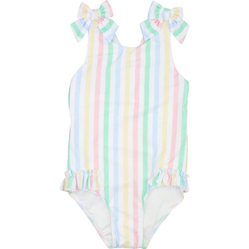 Pastel Striped Lycra Swimsuit | Cecil and Lou