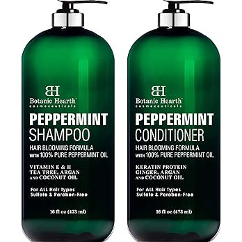 BOTANIC HEARTH Peppermint Oil Shampoo and Conditioner Set - Hair Blooming Formula with Keratin fo... | Amazon (US)