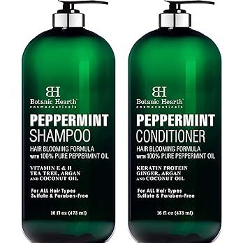 BOTANIC HEARTH Peppermint Oil Shampoo and Conditioner Set - Hair Blooming Formula with Keratin fo... | Amazon (US)