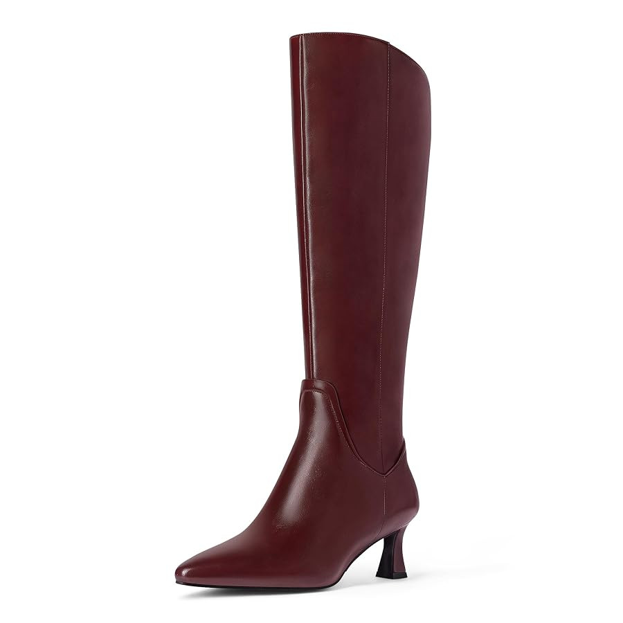MUCCCUTE Knee High Boots for Women Kitten Heel Tall Boots Pointed Toe Slip On Sexy Fashion Fall L... | Amazon (US)