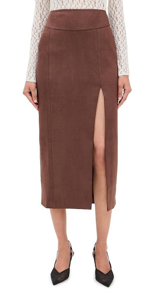 Bardot Women's Dante Vegan Suede Midi Skirt | Amazon (US)