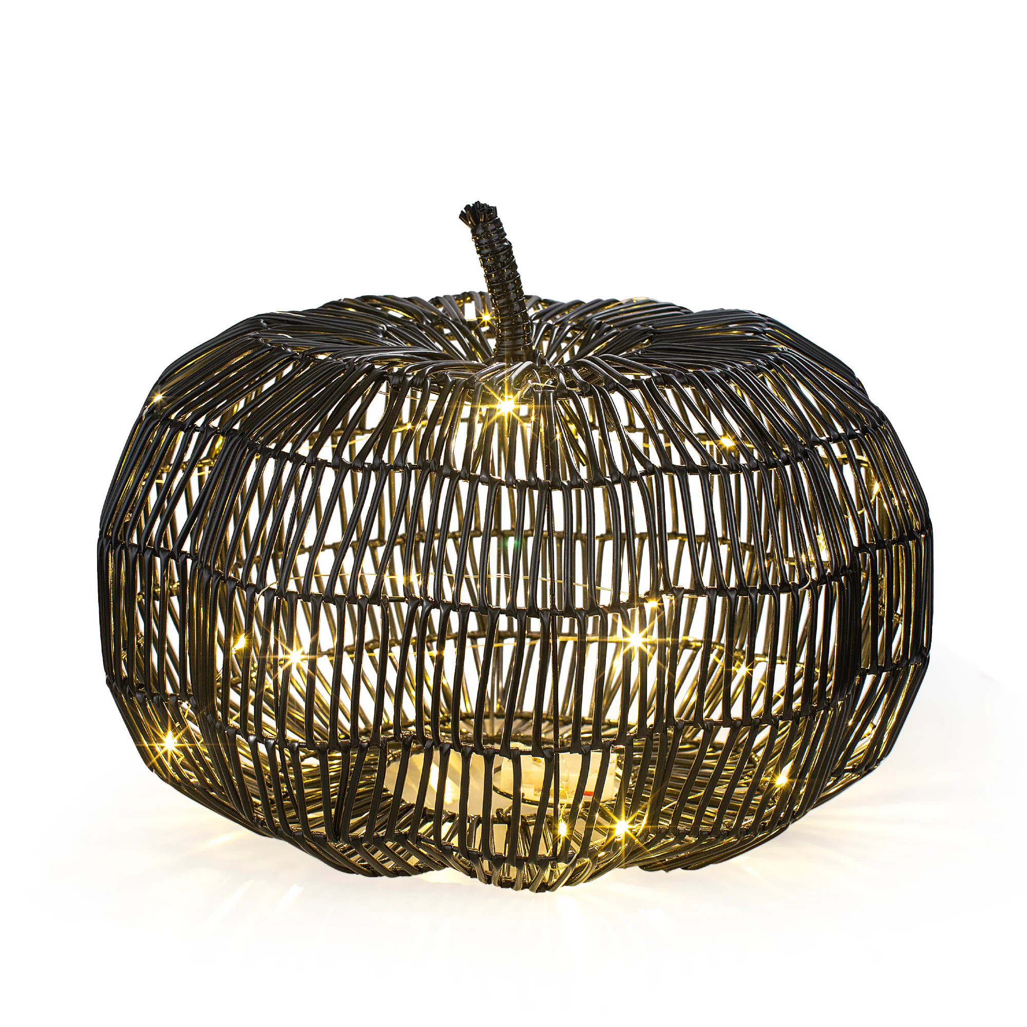 Holiday Living 11-in Lighted Pumpkin Free standing decoration Centerpiece in Black | 88G3370A | Lowe's