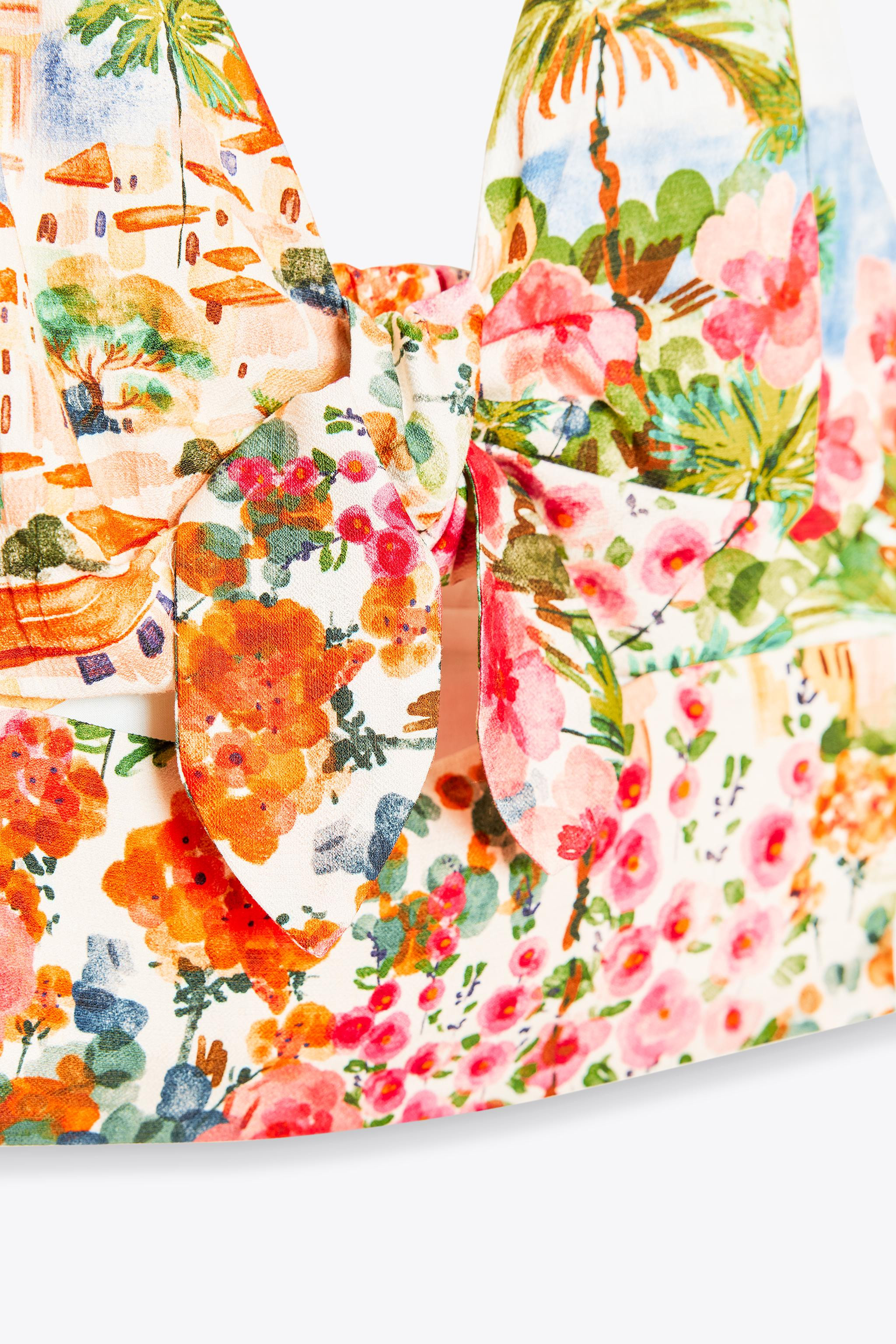 PRINTED KNOT TOP | Zara UK