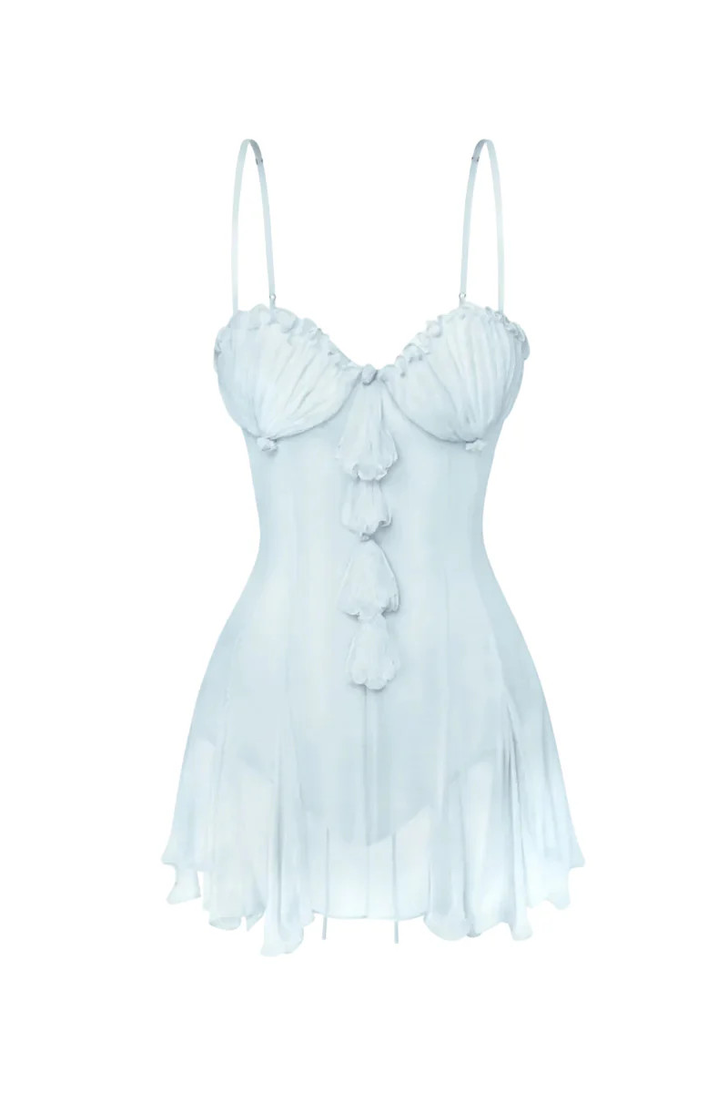 SHELL CORSET MINI DRESS IN LIGHT BLUE | Stolen Stores | CULT MIA | CULT MIA UK LTD