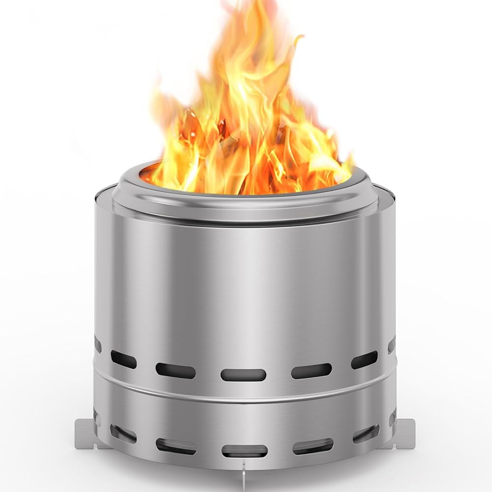 ROOMTEC 15" Smokeless Fire Pit, Portable Outdoor Firepit with Stand and Bag, Easy Clean Wood Burn... | Amazon (US)