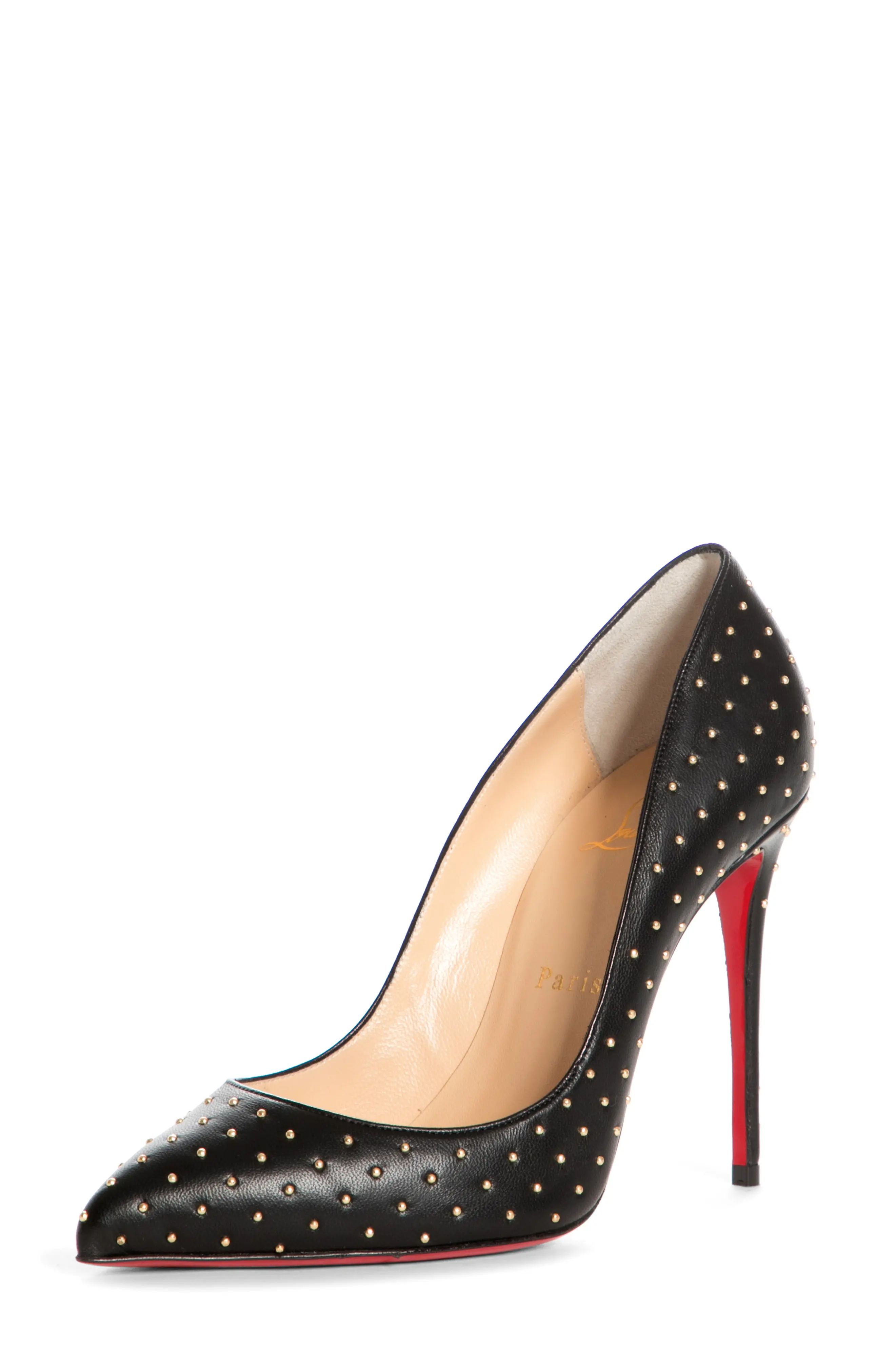 Women's Christian Louboutin Pigalle Follies Plume Pointed Toe Pump, Size 10US - Black | Nordstrom