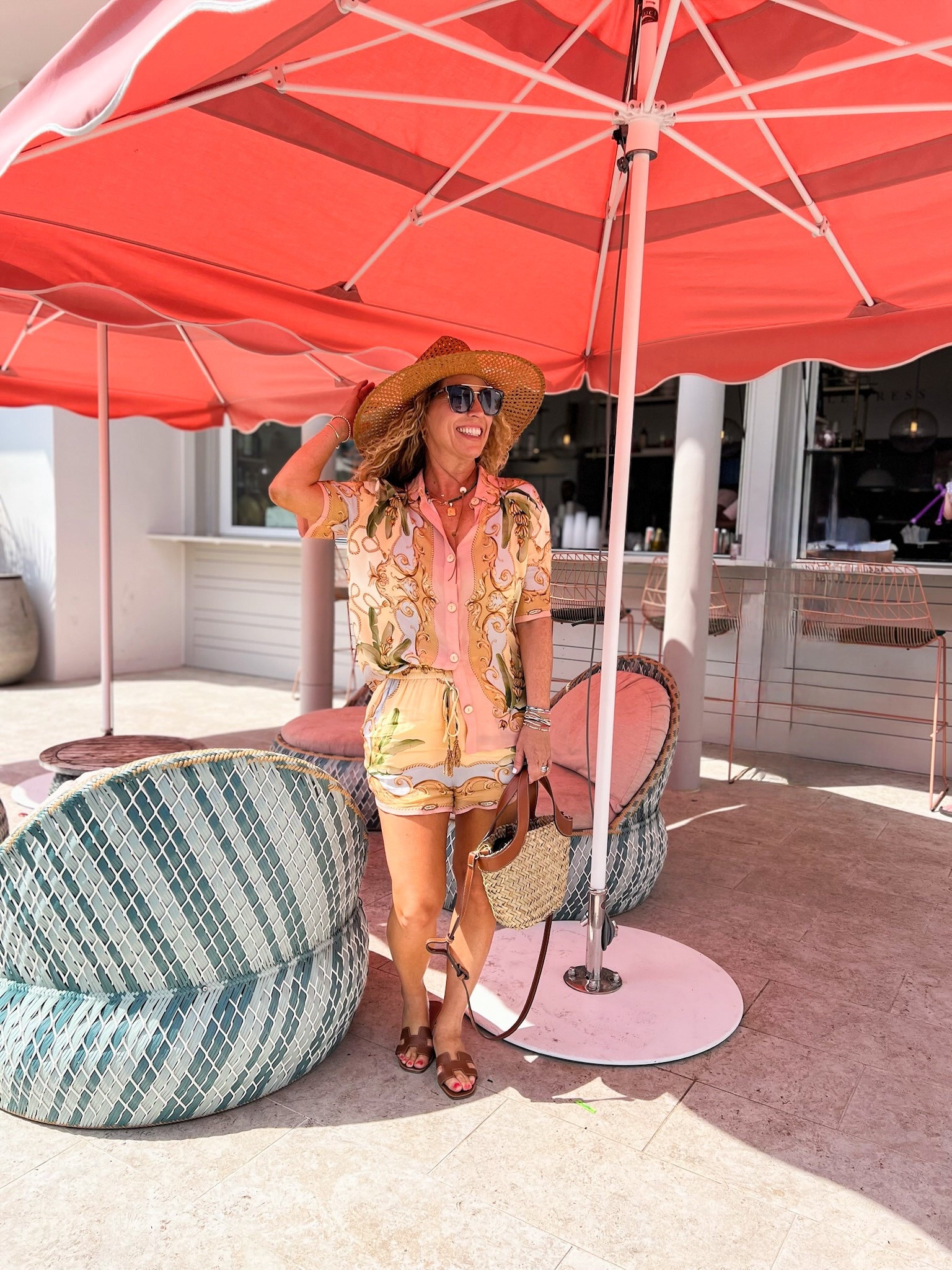 The perfect vacation set!  Love the elastic waist shorts with drawstring!  The print is beautiful!

Wearing a small 

#LTKTravel #LTKOver40 #LTKSeasonal