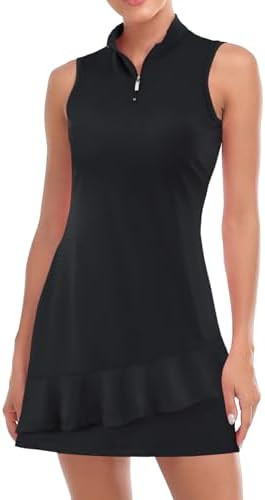 Viracy Tennis Dress for Women Sleeveless Golf Dresses with Shorts and Pockets Ruffle Zip Up Stand... | Amazon (US)