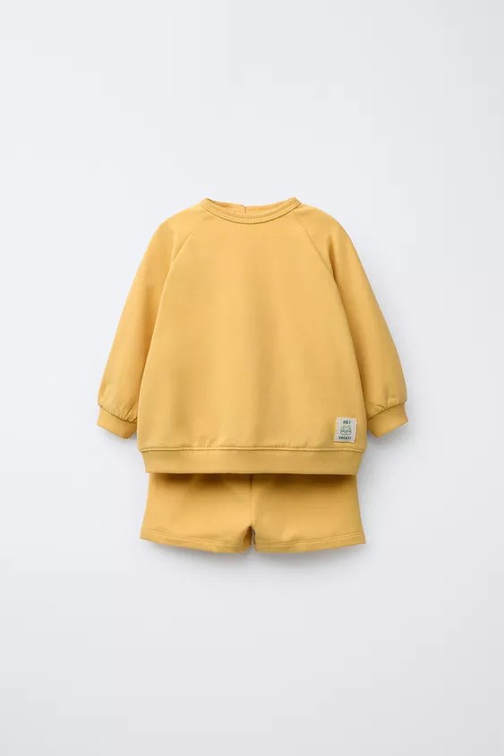 SWEATSHIRT AND SHORTS SET WITH LABEL | Zara US