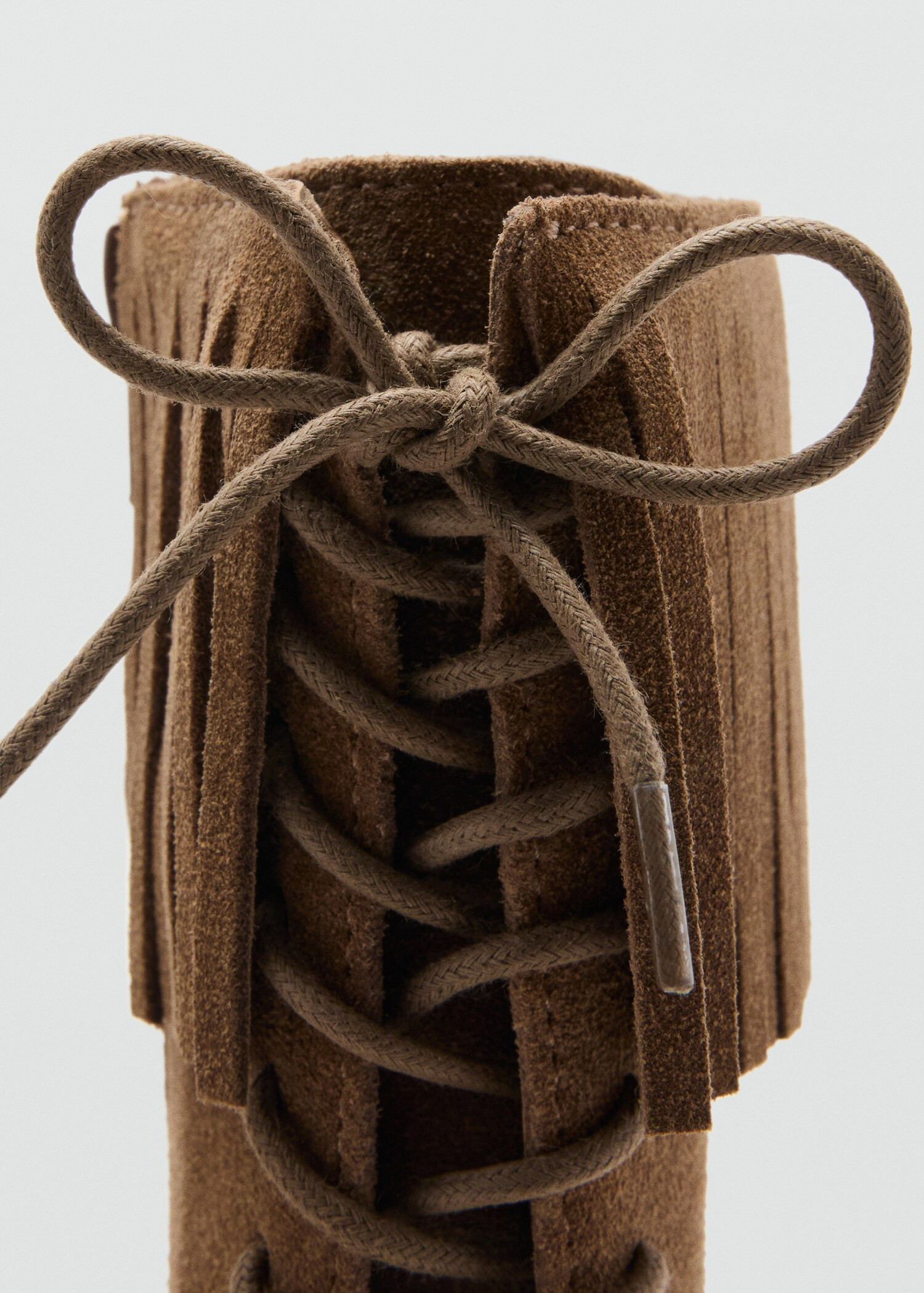 Fringed leather boots | Mango (US/MX/AU)