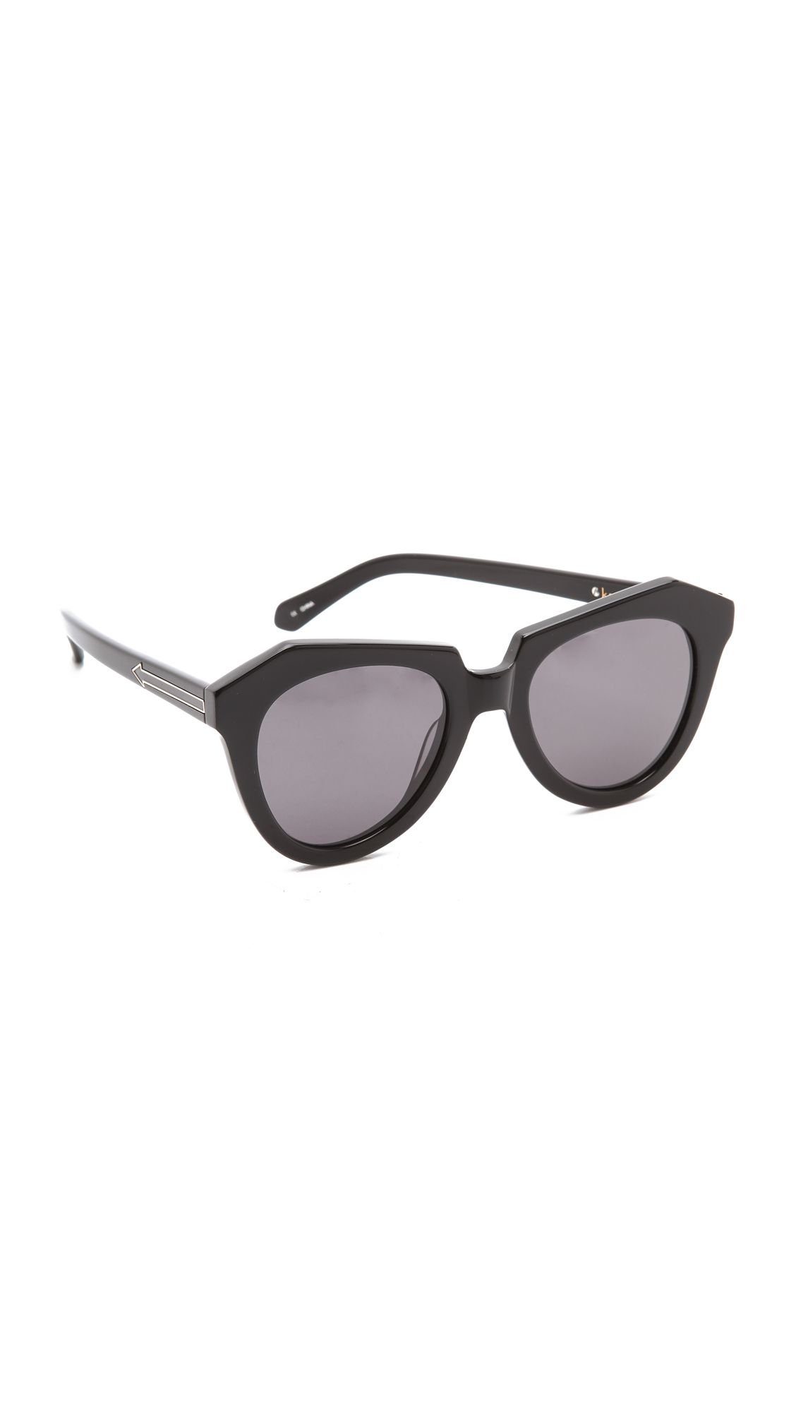 Karen Walker Number One Sunglasses - Black/Smoke Mono | Shopbop