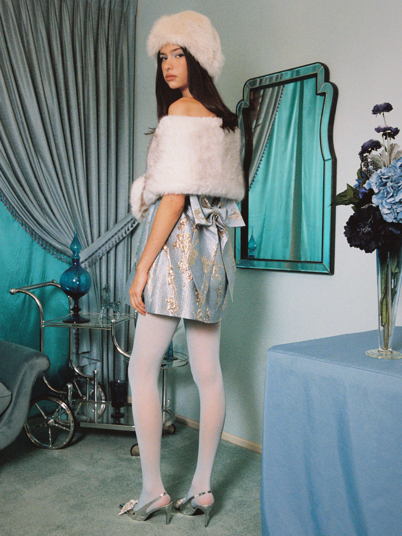 Jacquard Strapless Bowknot Mini Dress... | Cider