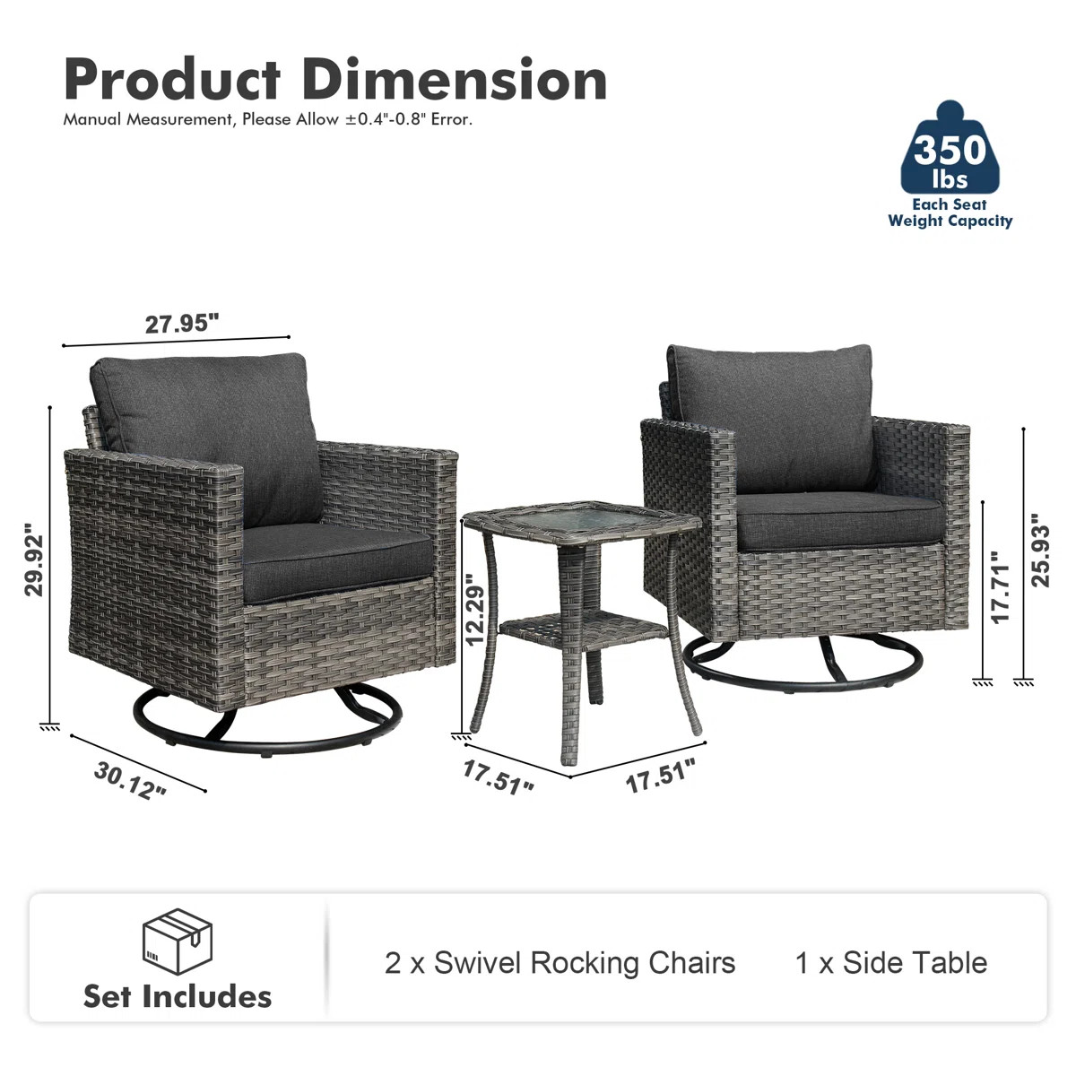 Harbin Wicker 2 - Person Patio Conversation Set with Cushions | Wayfair North America