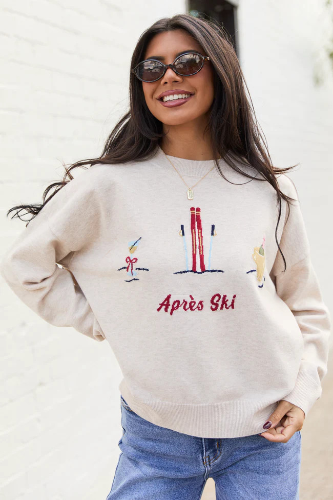 Apres Ski Icon Crewneck Sweater | Pink Lily