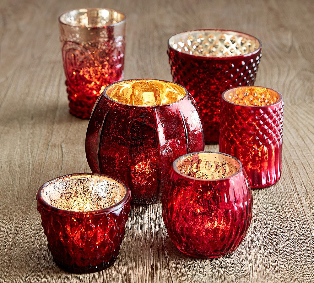Eclectic Mercury Glass Votive Holders, Set of 6 | Pottery Barn (US)