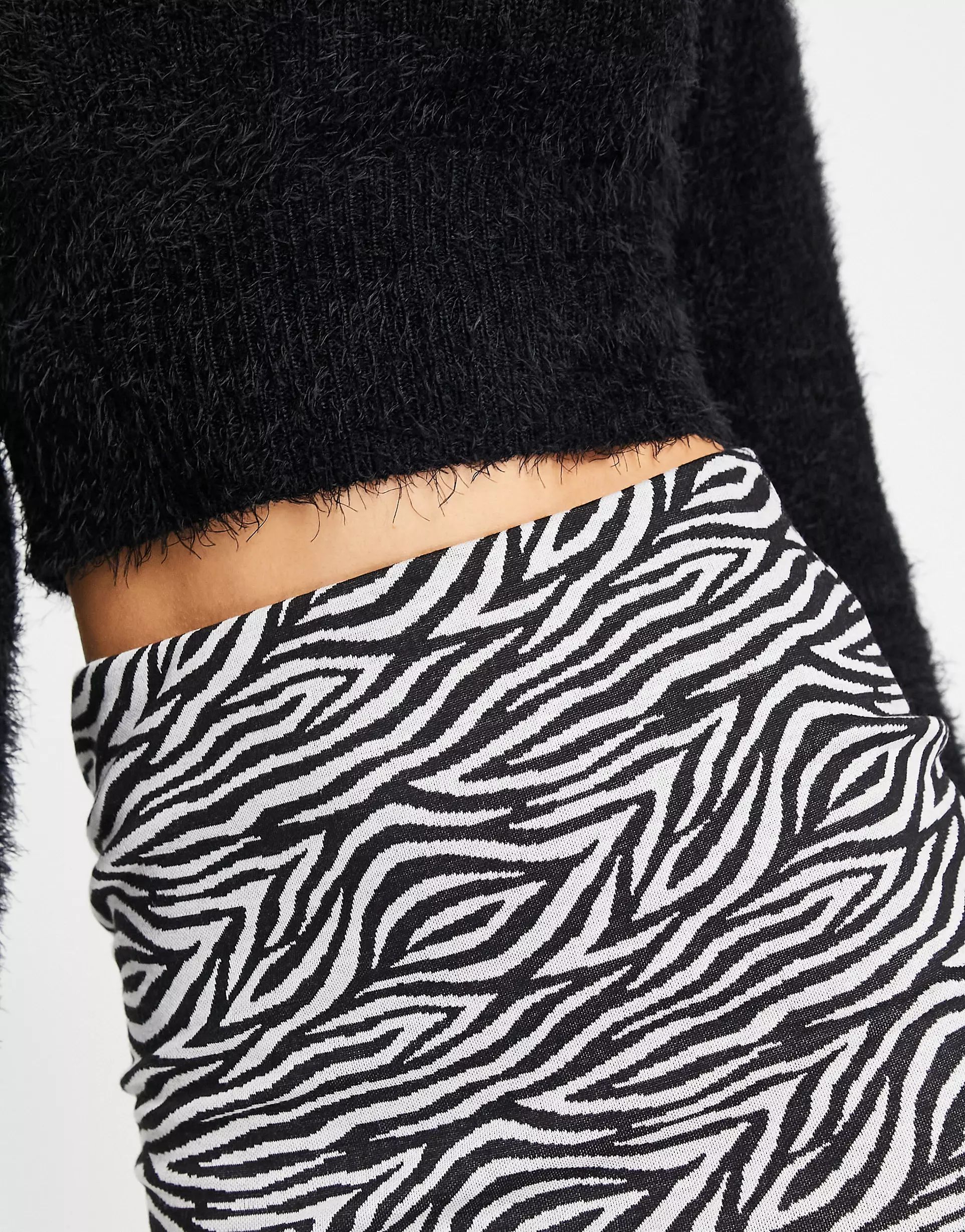 New Look zebra print tube mini skirt in black | ASOS (Global)