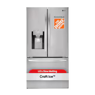 28 cu. ft. 3 Door French Door Refrigerator with Ice and Water Dispenser and Craft Ice in PrintPro... | The Home Depot