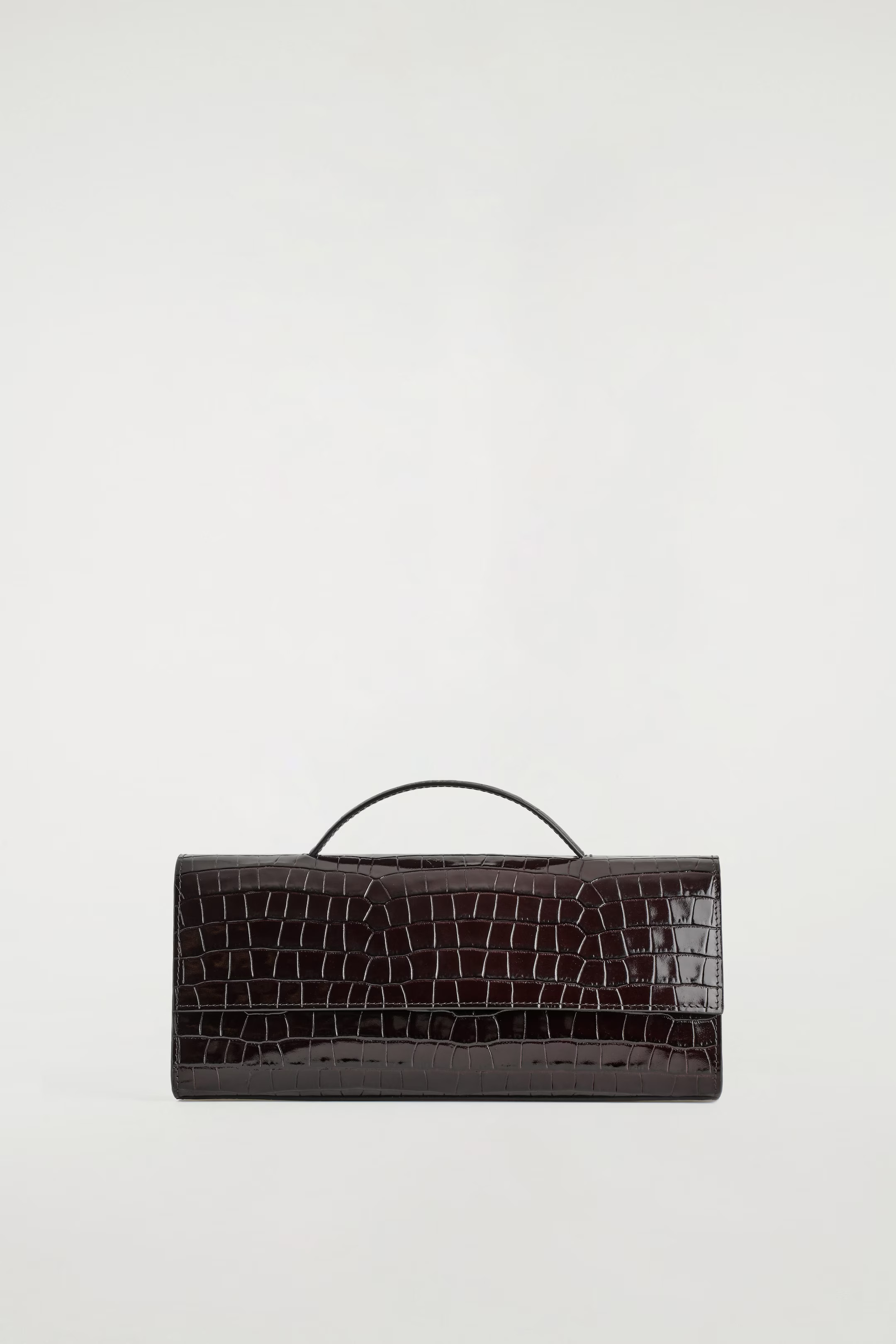 GALLERY CLUTCH BAG - CROC-EFFECT LEATHER - BROWN | COS GB | COS UK
