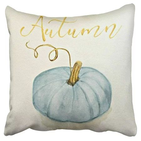 ECCOT Autumn Fall Harvest Free Blue Gray Cinderella Pumpkin Watercolor Art Pillow Case Pillow Cov... | Walmart (US)