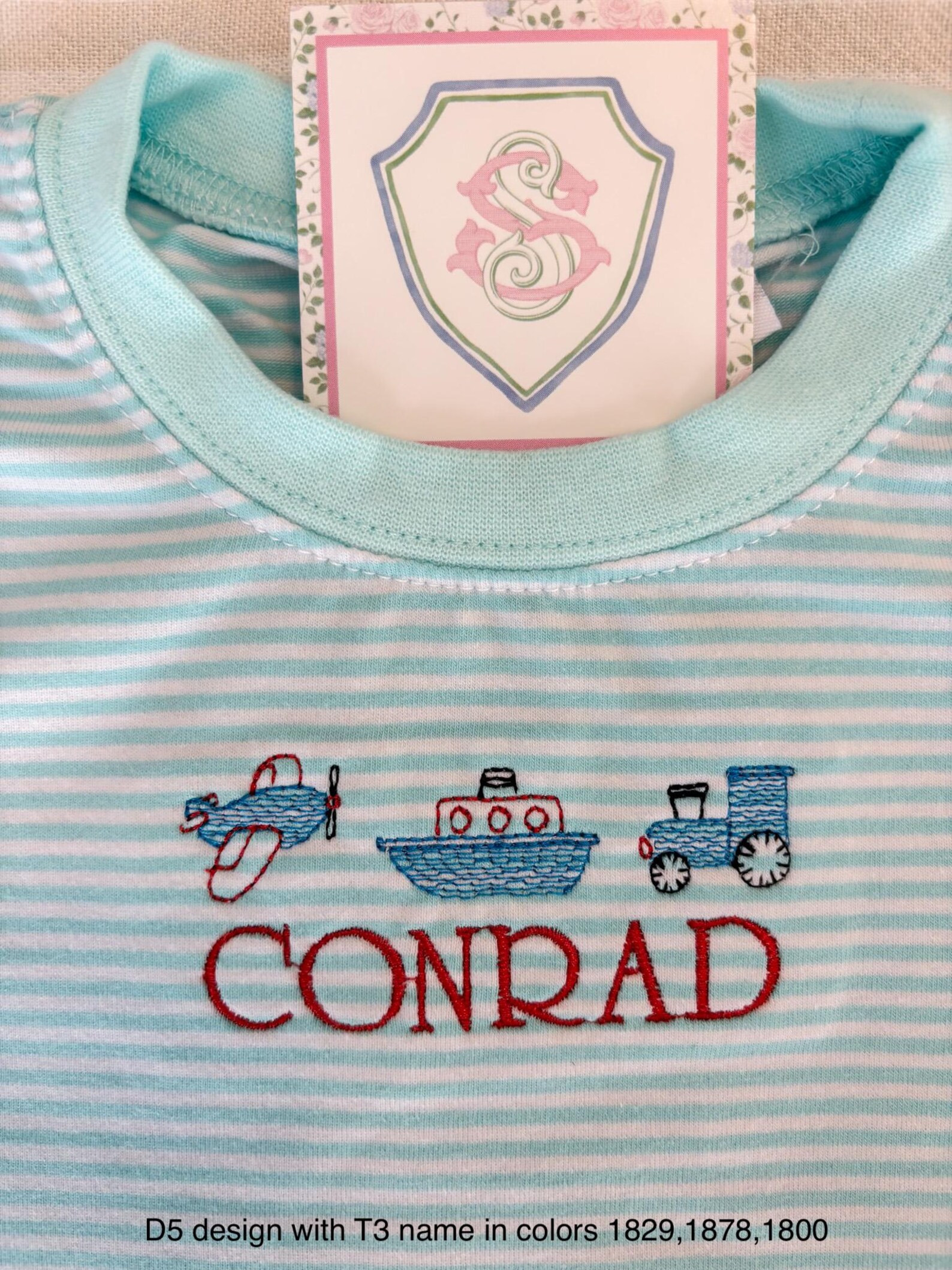 Little Boys Custom Embroidered Striped T-shirt - Etsy | Etsy (US)