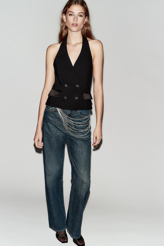 HALTER NECK TUXEDO WAISTCOAT | Zara UK