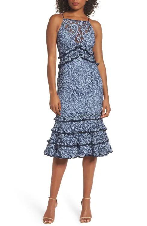 Keepsake the Label Catch Me Ruffle Lace Sheath Dress | Nordstrom