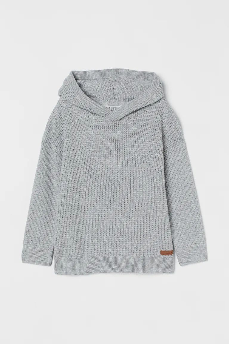 Textured-knit Cotton Hoodie | H&M (US + CA)