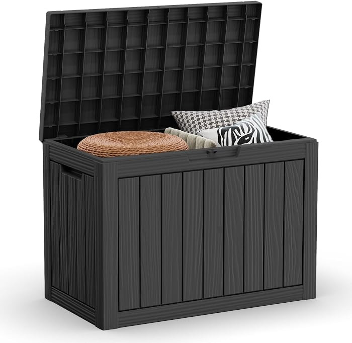 EasyUp 45 Gallon Outdoor Storage Box Waterproof, UV Resistant Deck Box Outdoor, Lockable Resin De... | Amazon (US)