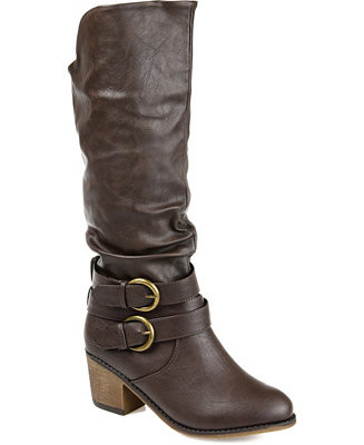 Women's Late Rouched Buckle Mid Shaft Block Heel Boots | Macy's