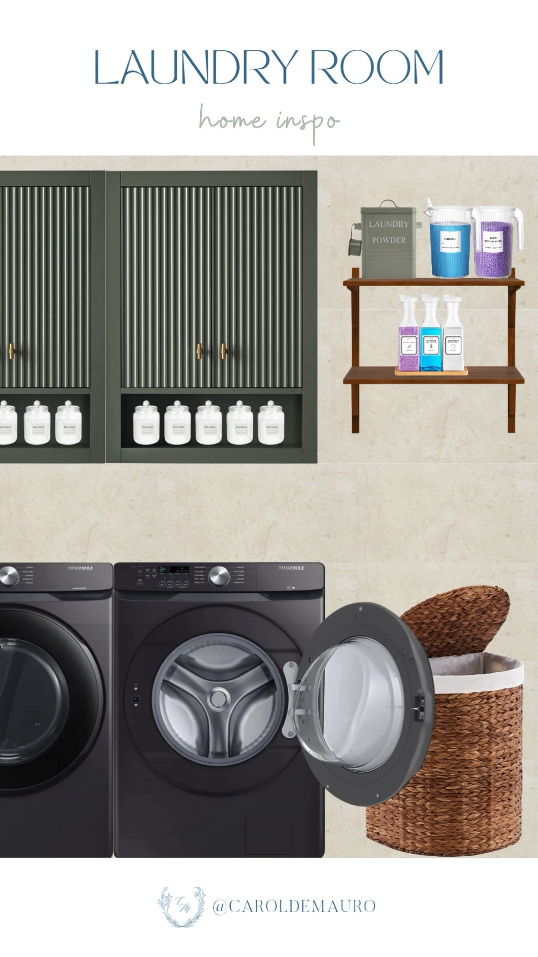 Proof that your laundry room can actually be a space you don't dread walking into. Those green cabinets are doing everything.

laundry room inspo, home organization, home inspo, interior design, functional space

#LTKHome