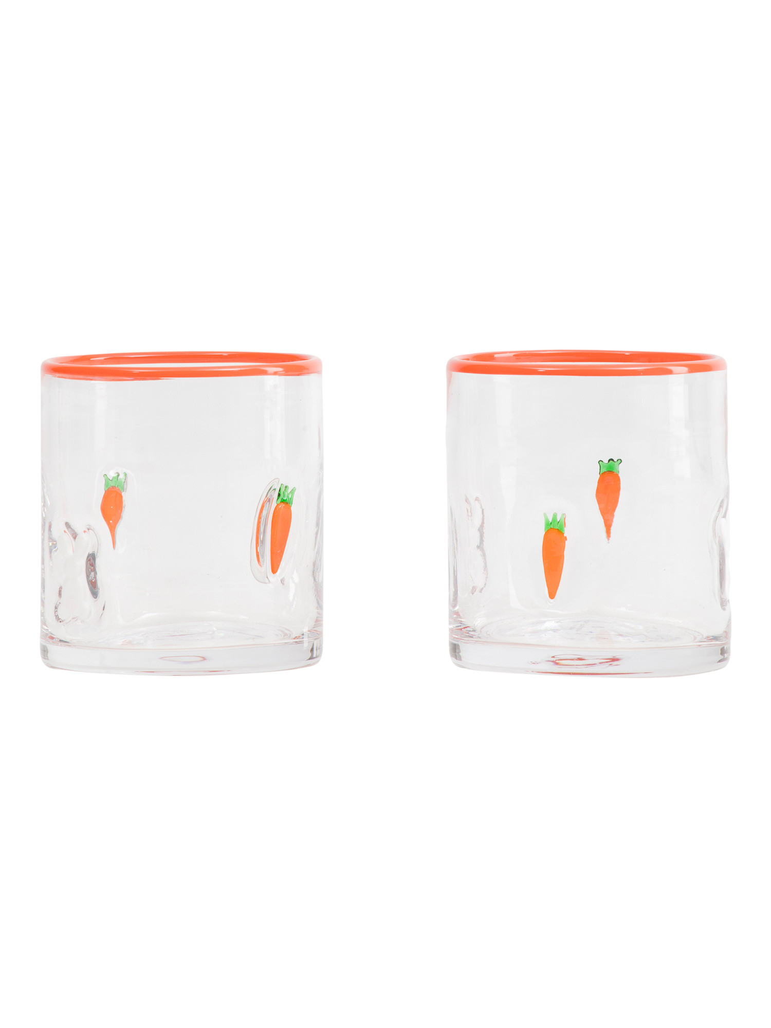 Set Of 2 Easter Bunny Carrot Icon Glasses | TJ Maxx