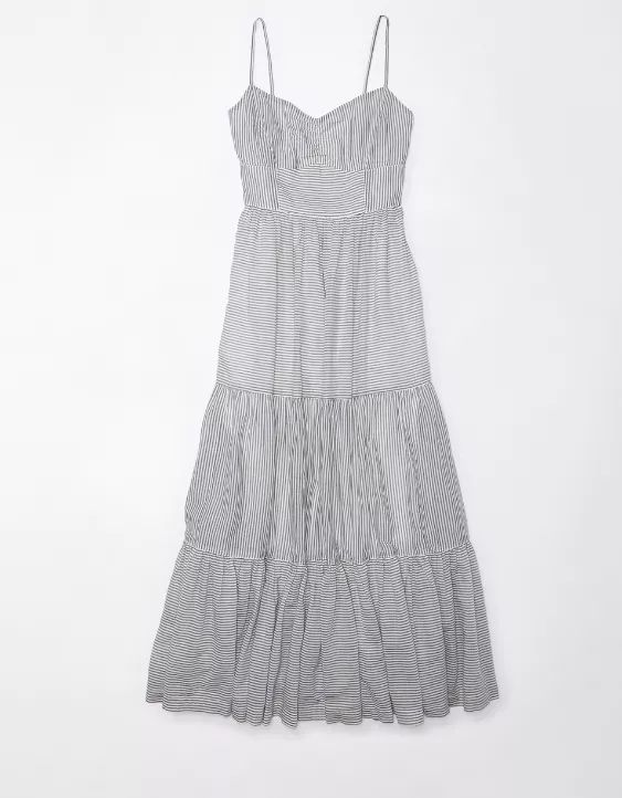 AE Tie Back Babydoll Midi Dress | American Eagle Outfitters (US & CA)