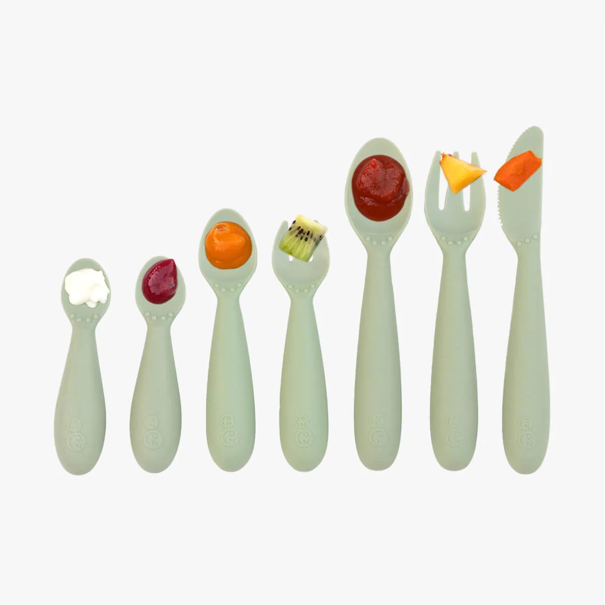 Developmental Utensil Set by ezpz / Spoon, Fork & Knife for Toddlers | ezpz