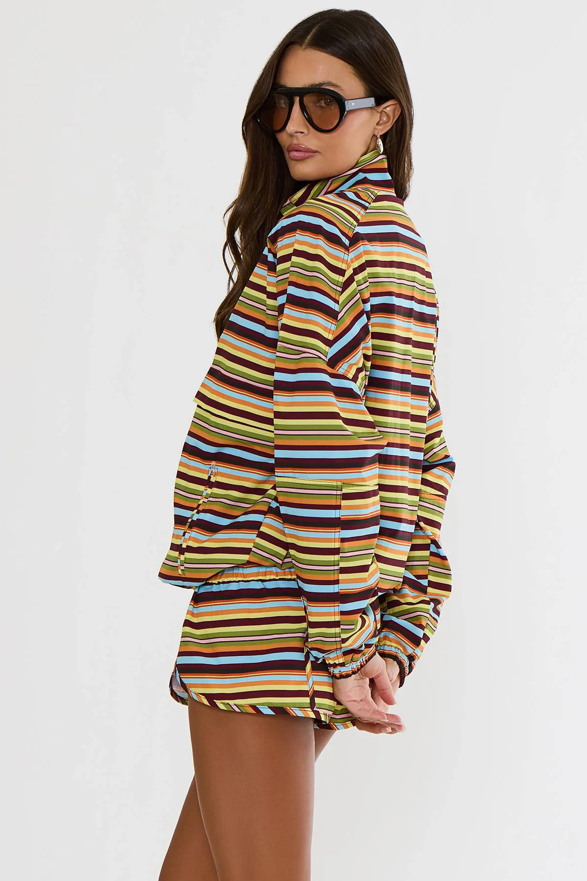 Vespera Jacket Paradise Stripe | Women's Quarter Zip Windbreaker | Beach Riot | Beach Riot