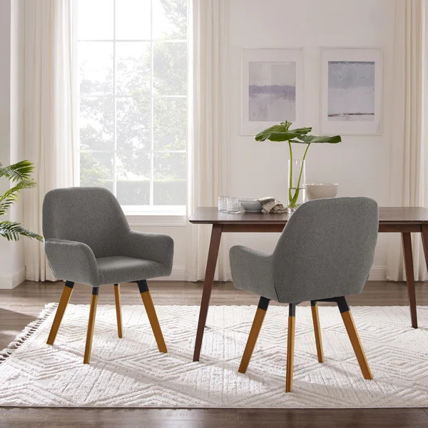 Rayshawn Upholstered Swivel Accent Chair (Set of 2) | Wayfair North America