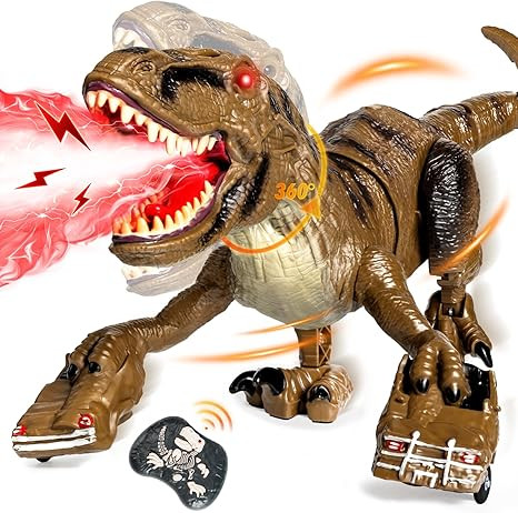Remote Control Dinosaur Toys for Kids, Large Robot Dinosaur Toys with 360° Swaying Head & Spray,... | Amazon (US)