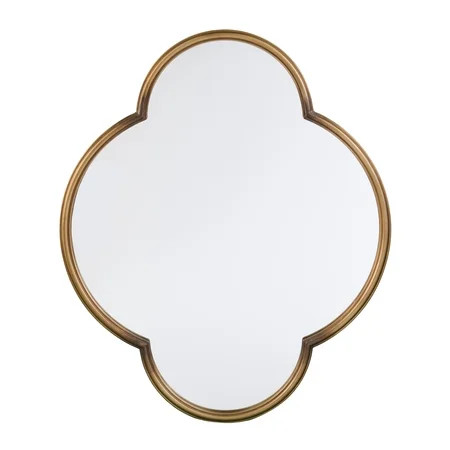 Medium Gold Geometric Decorative Wood Wall Mirror, Willis by Holly & Martin | Walmart (US)
