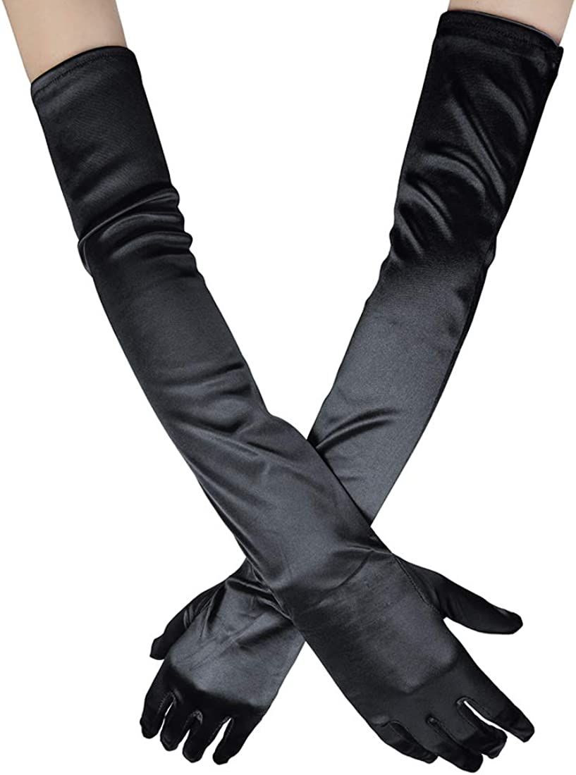 Xuhan 15"/ 21" Long Flapper Evening Opera Satin Gloves for Women Elbow Length 1920s | Amazon (US)
