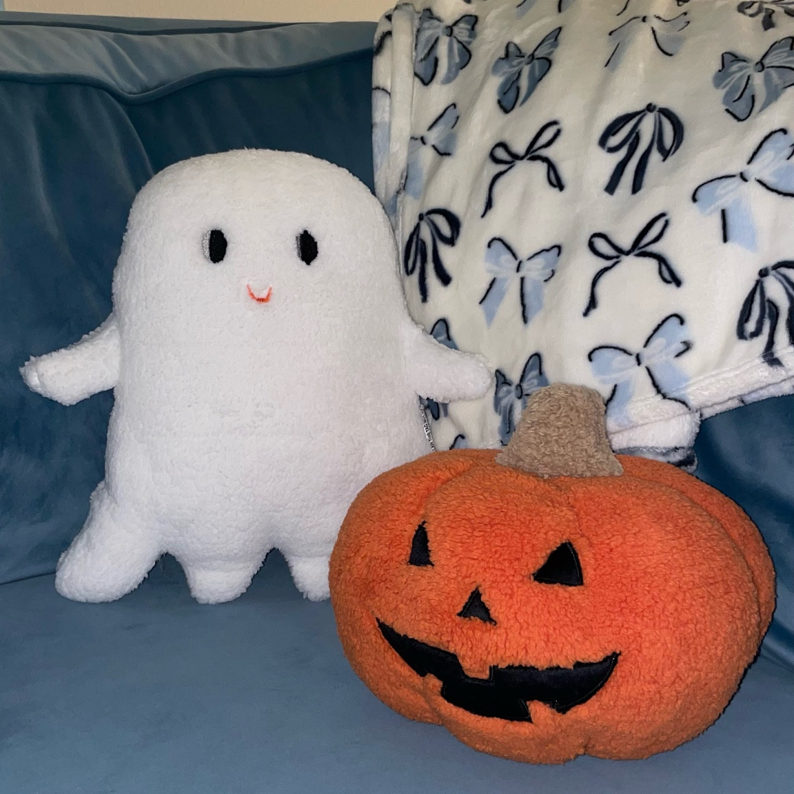 Halloween ghost and Jack-o-lantern pumpkin pillow from Target  
