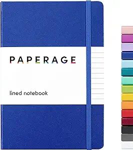 PAPERAGE Lined Journal Notebook, (Royal Blue), 160 Pages, Medium 5.7 inches x 8 inches - 100 gsm ... | Amazon (US)