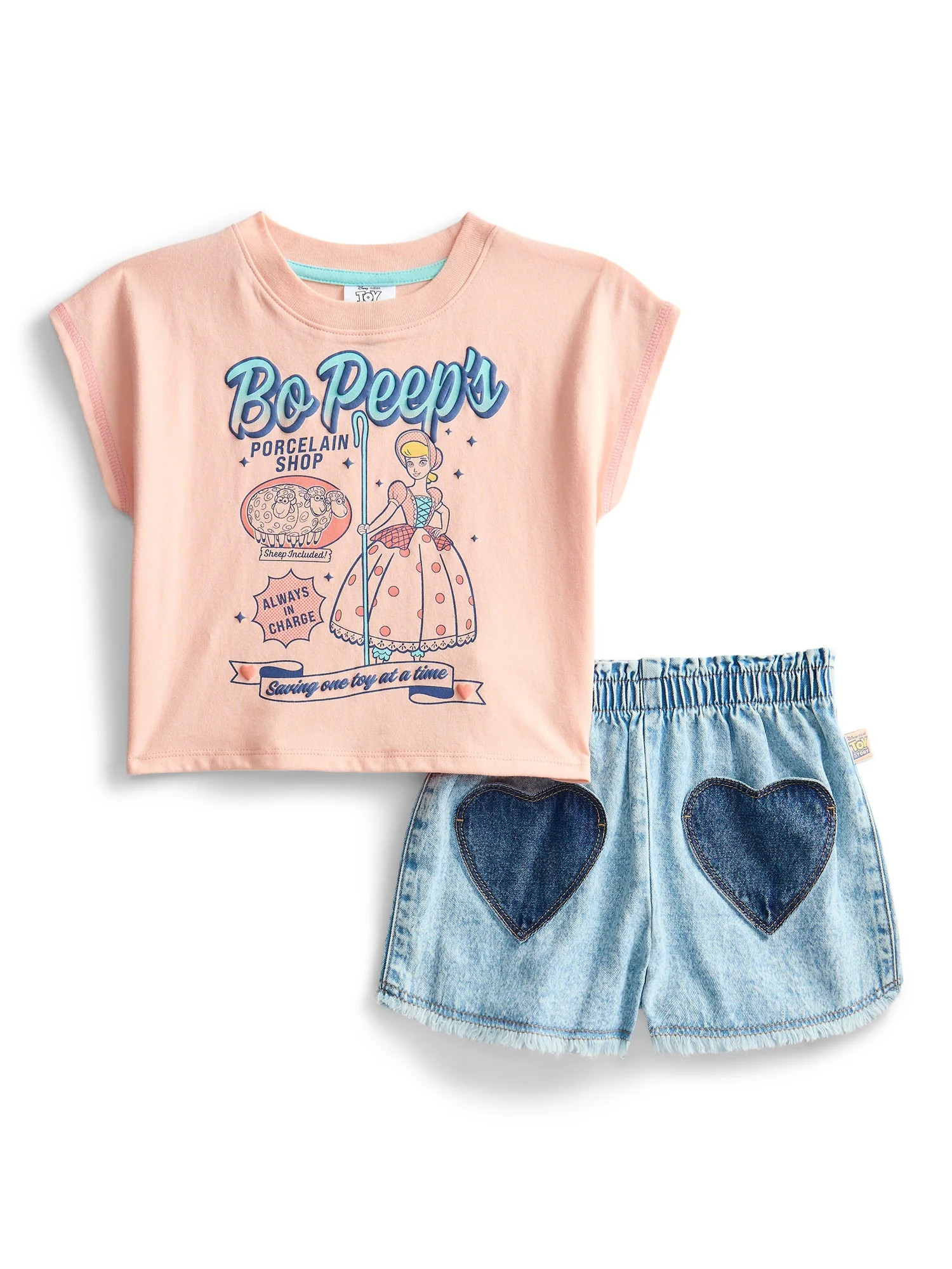 Toy Story Toddler Girls Graphic Tee and Denim Shorts Set, 2-Piece, Sizes 12M-5T | Walmart (US)