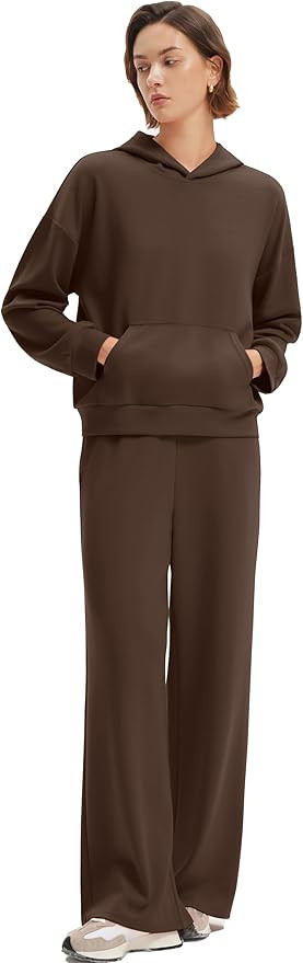 SUUKSESS Women 2 Piece Sets 2025 Oversized Hoodie Sweatshirt Wide Leg Sweatpants | Amazon (US)